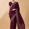 Art Silk Trendy Saree In Purple