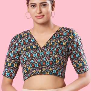 Black Cotton Designer Blouse