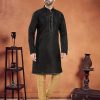 Black Silk Kurta Pyjama