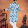 Blue Cotton Kurta Pyjama