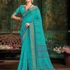Blue Printed Festival Classic Saree