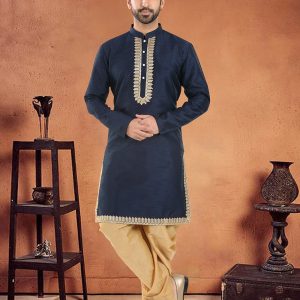 Blue Silk Lace Work Designer