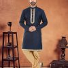 Blue Silk Lace Work Designer