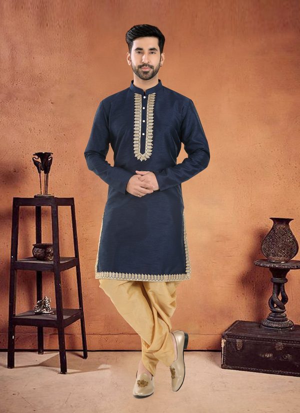 Blue Silk Lace Work Designer