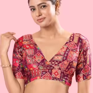 Brocade Blouse In Magenta