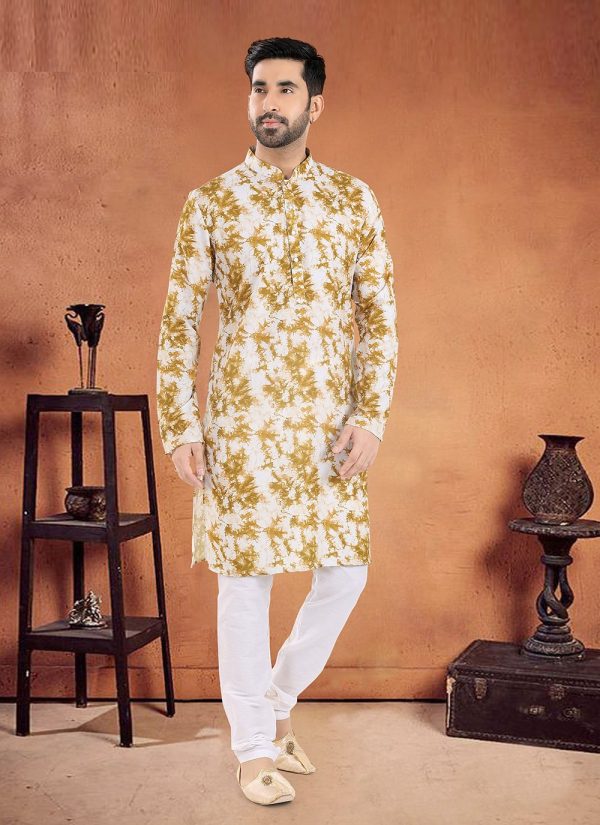 Brown Cotton Kurta Pyjama