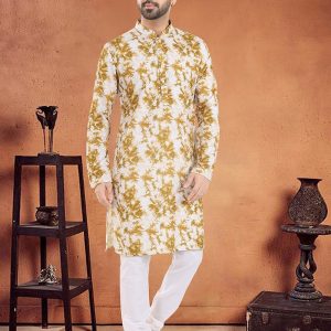 Brown Cotton Kurta Pyjama