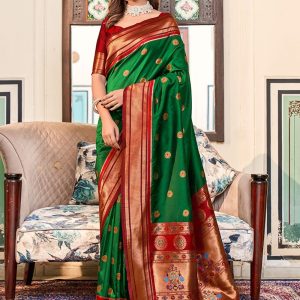 Congenial Green Paithni Classic Saree