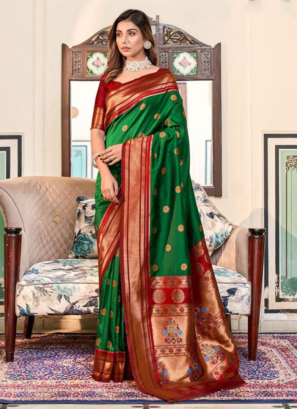 Congenial Green Paithni Classic Saree