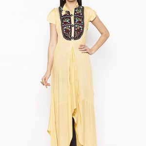 Cotton Beige Party Wear Kurti