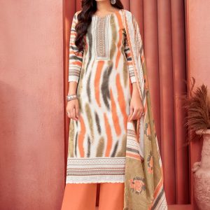Cotton Salwar Suit In Peach