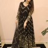 Embroidered Work Faux Georgette Designer Gown In Black
