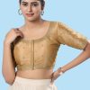 Embroidered Work Silk Designer Blouse In Gold
