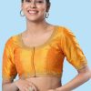 Embroidered Work Silk Designer Blouse In Yellow