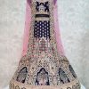 Embroidered Work Velvet Lehenga Choli In Blue