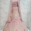 Embroidered Work Velvet Lehenga Choli In Pink