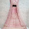 Embroidered Work Velvet Lehenga Choli In Pink