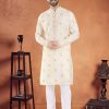 Exceeding Cream Silk Kurta Pyjama