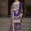 Exceeding Purple Chinon Salwar Suit with Embroidered Work