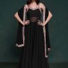 Georgette Readymade Salwar Suit with Patch Border, Lace and Plain Work