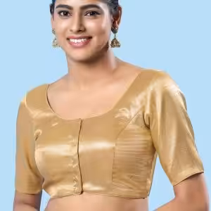 Gold Shimmer Plain Work Blouse