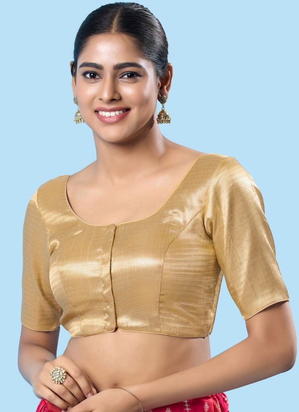 Gold Shimmer Plain Work Blouse