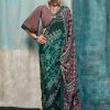 Green Crepe Silk Print Work Classic Saree for Casual