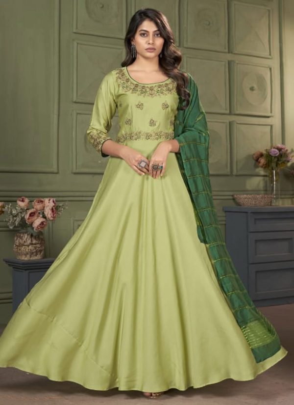 Green Muslin Gown with