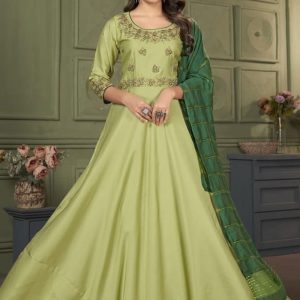 Green Muslin Gown with