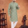 Green Silk Kurta Pyjama