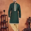 Green Silk Lace Work Designer