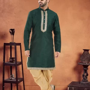 Green Silk Lace Work Designer