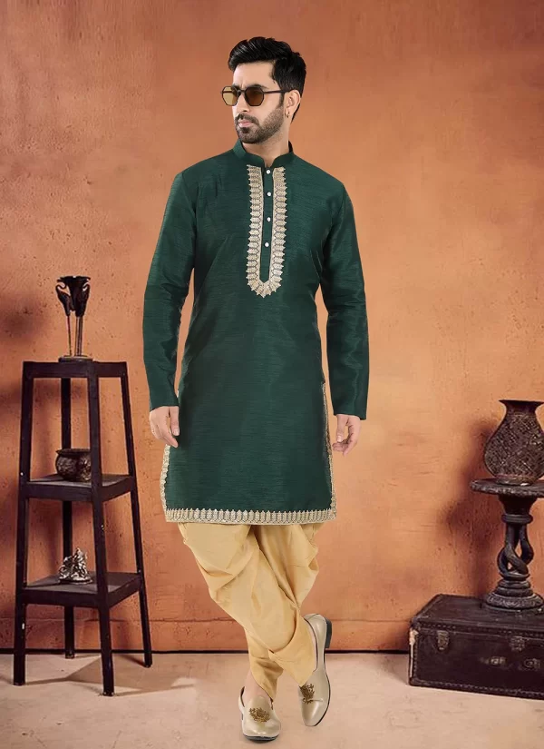 Green Silk Lace Work Designer