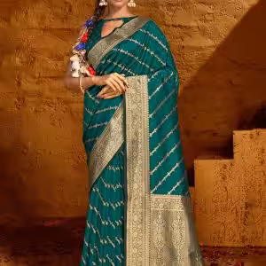 Green Silk Woven Work Classic Sari for Ceremonial