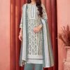 Grey Cotton Salwar Suit with Print Work for Women