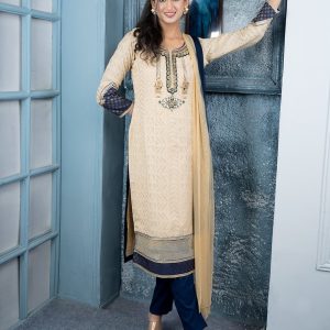 Handloom Silk Pant Style Suit In Beige