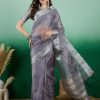 Khadi Classic Sari In Grey
