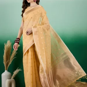 Khadi Traditional Saree with Jacquard and Woven Work