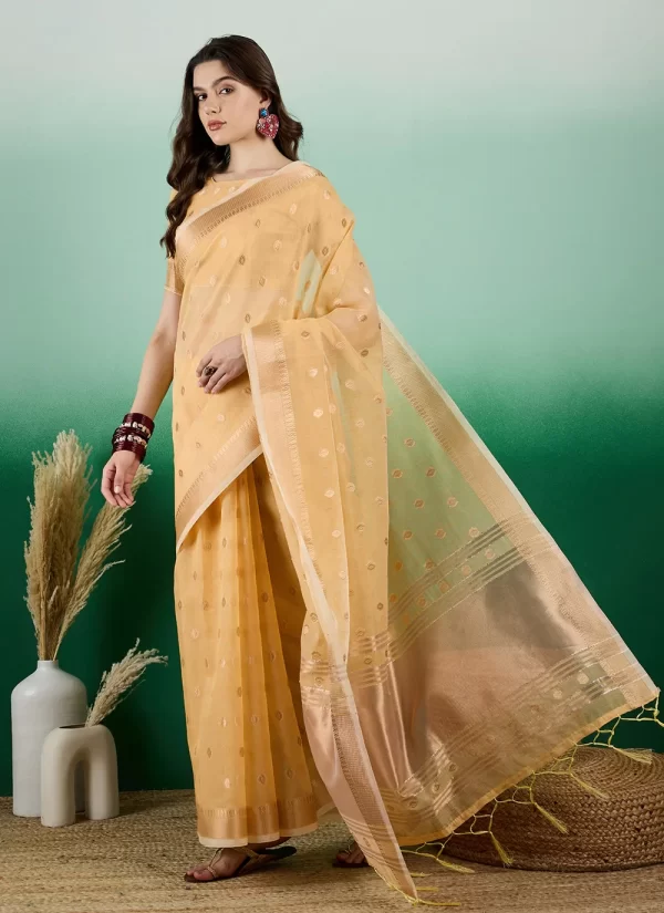Khadi Traditional Saree with Jacquard and Woven Work