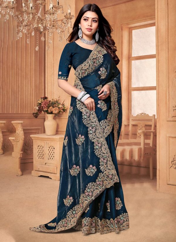 Morpeach Crepe Silk Trendy Saree