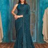 Morpeach Silk Designer Saree with Beads and Sequins Work