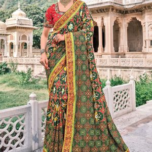 Multi Colour Silk Contemporary Saree
