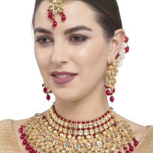 Necklace Set Stone Work in Gold