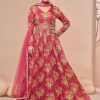 Net  Designer Gown In Pink