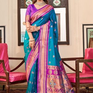 Paithni Trendy Saree In Blue