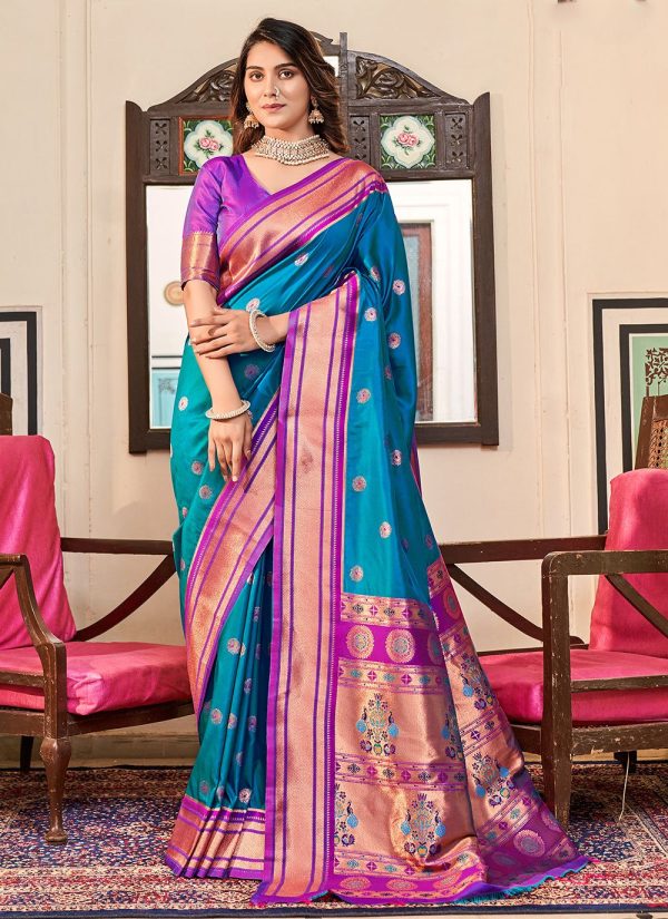 Paithni Trendy Saree In Blue