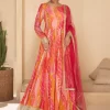 Pink and Rani Embroidered, Sequins and Thread Work Georgette  Designer Gown