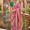 Pink Banarasi Silk Jacquard and Weaving Work Classic Saree for Ceremonial