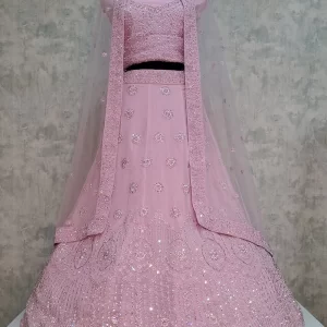 Pink Georgette Lehenga Choli
