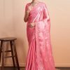 Pink Organza Designer Sari